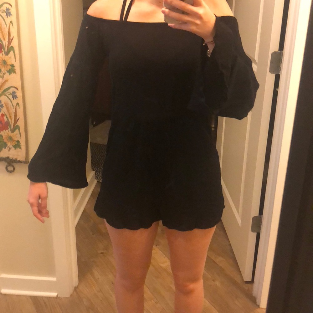 Black off the shoulder romper